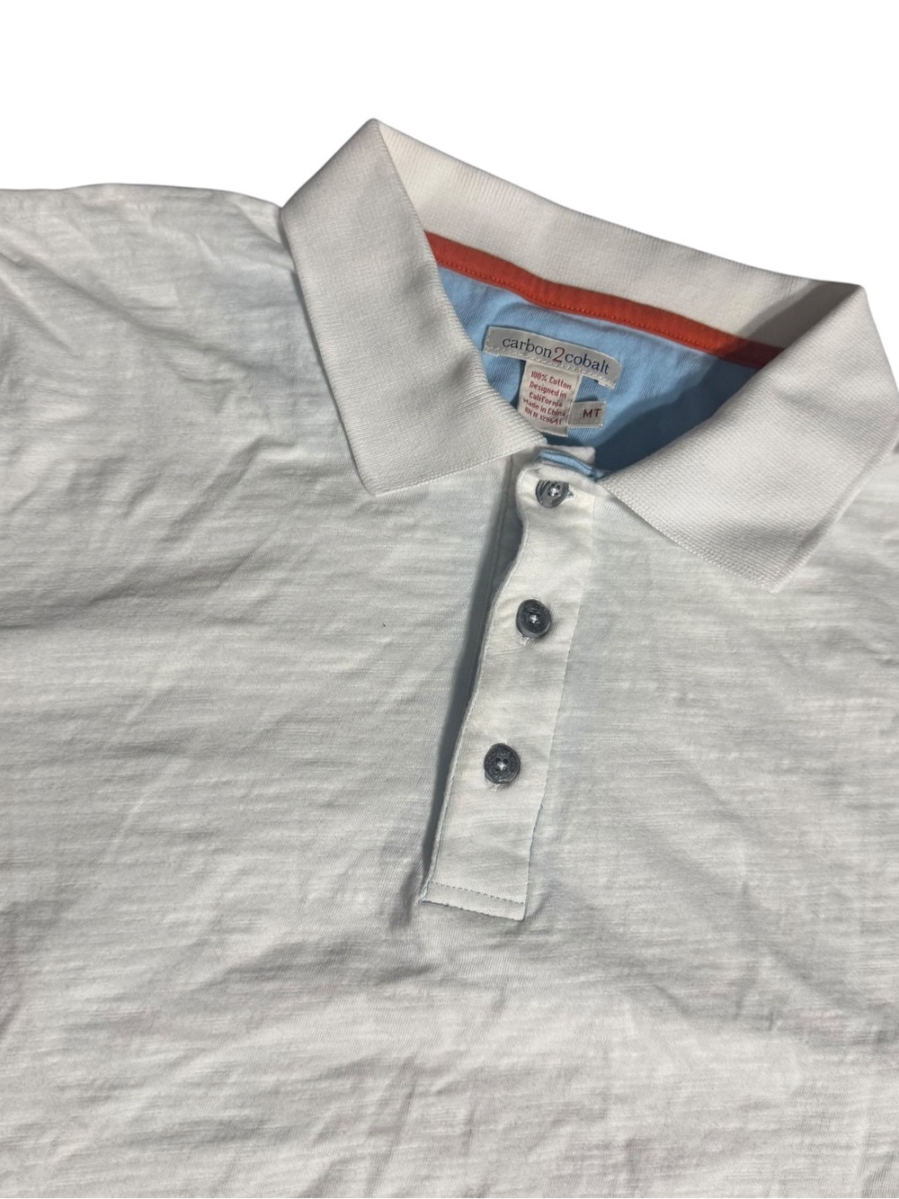 Carbon2Cobalt Catalyst Polo Shirt Men's Medium Tall White Short Sleeve Collared